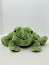 Dakin Spotted Green Frog Plush Yellow Sleepy Eyes Stuffed Animal VTG 1985 7 inch
