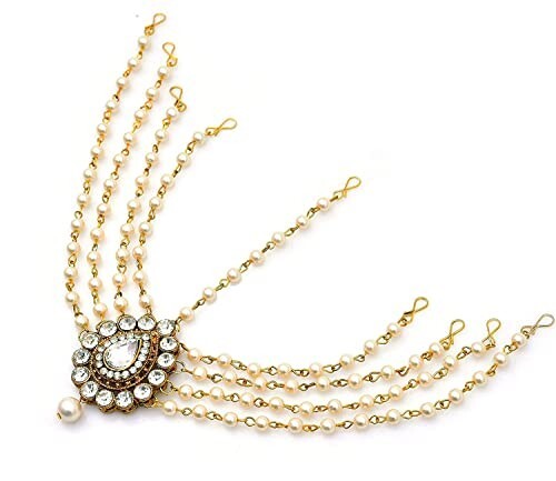 Indian Bollywood Gold Plated Kundan Choker Bridal Tikka Tika Mang Jewelry Set - Picture 1 of 4