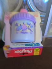 VTG PLAYTEX SPILL-PROOF TRAINER CUP 8 OZ TWO HANDLES 6 MO AND UP NEW .