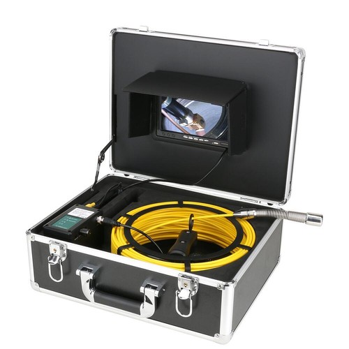 Videocamera ispezione tubi fognari monitor DVR 7" tubazioni endoscopio industriale - Foto 18 di 20