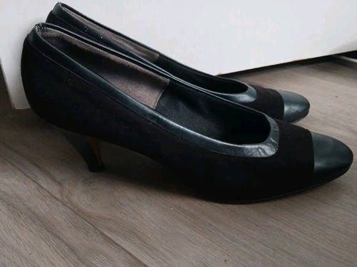 DeLiso Size 7.5 Heels Part Velvet Black Formal With Your Favorite Dress Vintage - Picture 4 of 6