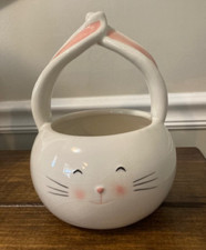 Blossoms & Blooms Ceramic Easter Bunny Dish W...