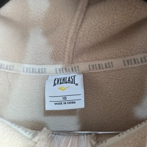 Everlast Jumper Womens 18 Beige Pullover Teddy Fleece Hoodie 12606 - Picture 2 of 10