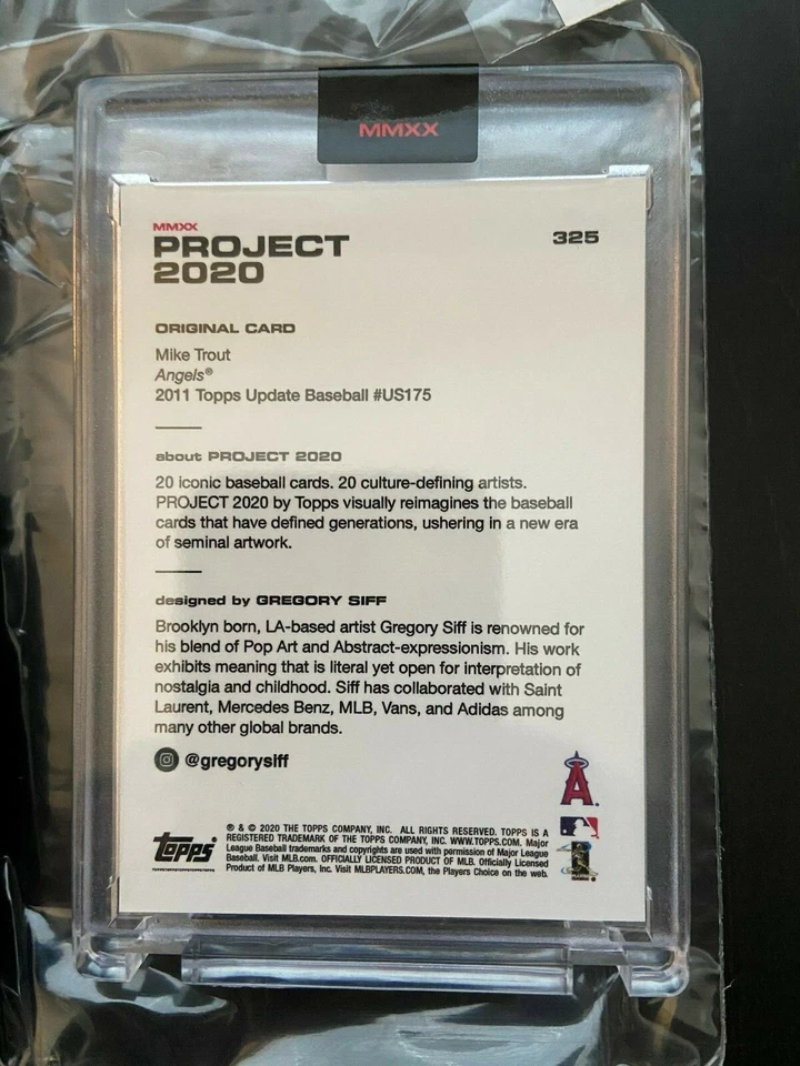Topps PROJECT 2020 #325 - 2011 Mike Trout by Gregory Siff *IN HAND* PR 8047 - Image 2 of 3