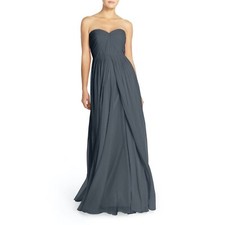 Jenny Yoo Mira Convertible Chiffon Gown, Storm, 16