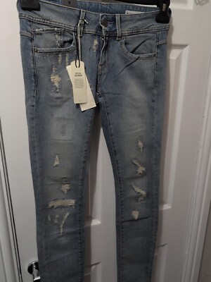 G-Star Raw Damen Jeans Lynn Mid Skinny Lt Aged Restored 103 Blau W28 L32