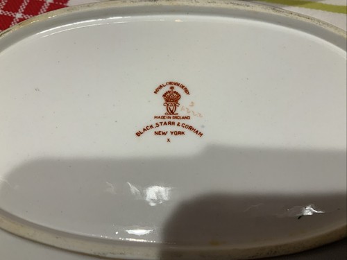 Raro Set 4 Ciotole Ovali Royal Crown Derby Imari Albero Indiano 9 3/8” Nero Rigido - Foto 9 di 9