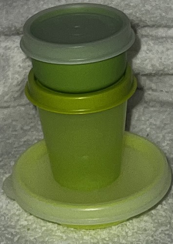 TUPPERWARE-NEW GREEN COLORS SMIDGET-MIDGET & MINI SNACK CUP CONDIMENTS COINS - Picture 2 of 12