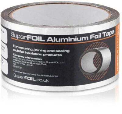 SuperFOIL Aluminium Joining Securing Sealing Insulation Foil Tape - 50mm x 30m