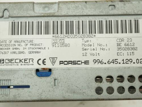 2003 - 2005 Porsche 911 996 Am Fm Radio Audio Cd Player Receiver 99664512902 - Picture 12 of 12