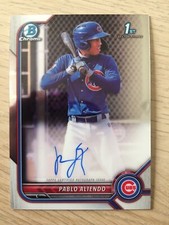 2022 Bowman Chrome 1st auto PABLO ALIENDO! Chicago Cubs
