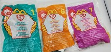 Mcdonalds ty beanie babies 1999 Strut Rooster Iggy Iguana Freckles Leopard
