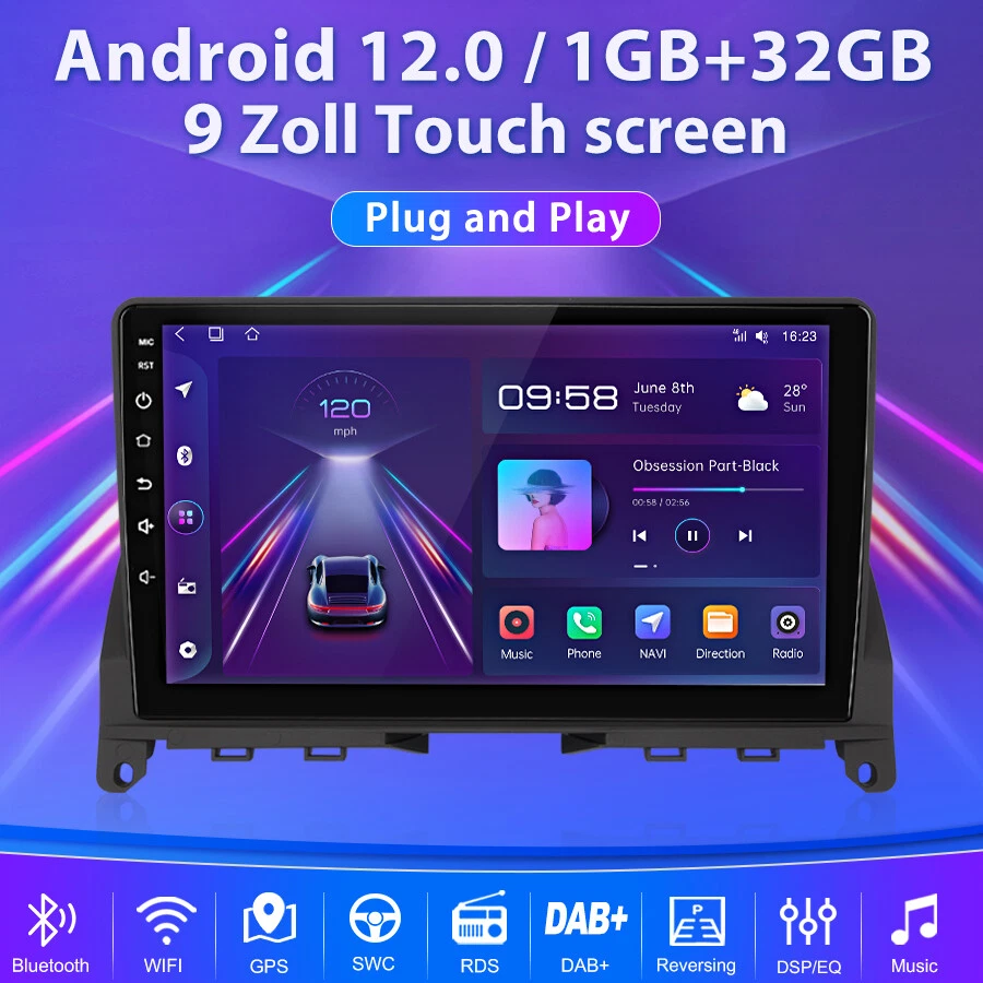 9" Für Benz C Class W204 S204 Android12 Carplay Autoradio GPS NAVI WiFi SWC DAB+ - Bild 4 von 4