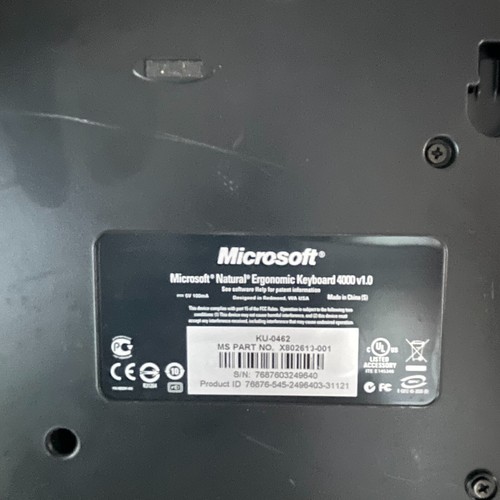 Microsoft Natural Ergonomic Keyboard 4000 v1.0 KU-0462 USB Wired - TESTED WORKS - Photo 6/10