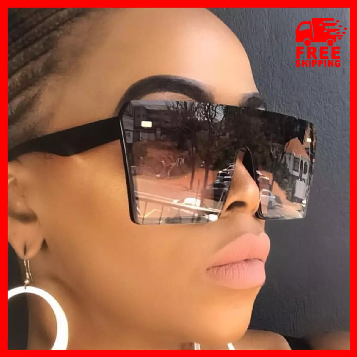 Gafas Sol Grandes Lentes Para Mujer Anteojos de Modernos | eBay