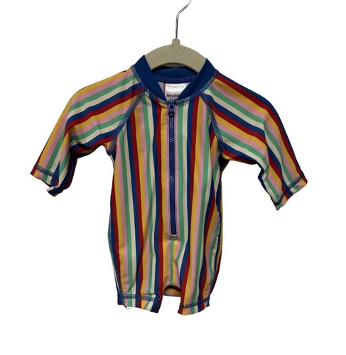 Hanna Andersson Striped Rash Guard SwimSuit Long Sleeve Infant Size 50 US 0-3mo
