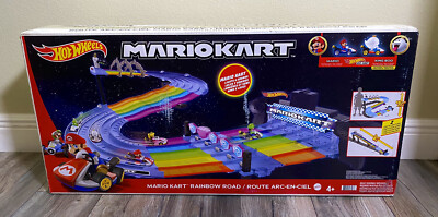 2021 Hot Wheels Mario Kart RAINBOW ROAD 8-Foot Track Set w/ Lights  Sounds! 887961964936|