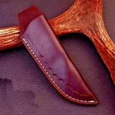 GENUINE LEATHER SHEATH CUSTOM HANDMADE FIXED BLADE KNIFE / HOLSTER 1305