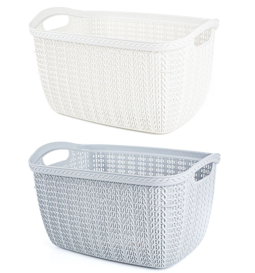 Aufbewahrungsbox Allzweckkorb Haushaltskorb Knit Geflochten Kunststoff 20L - Bild 1 von 1
