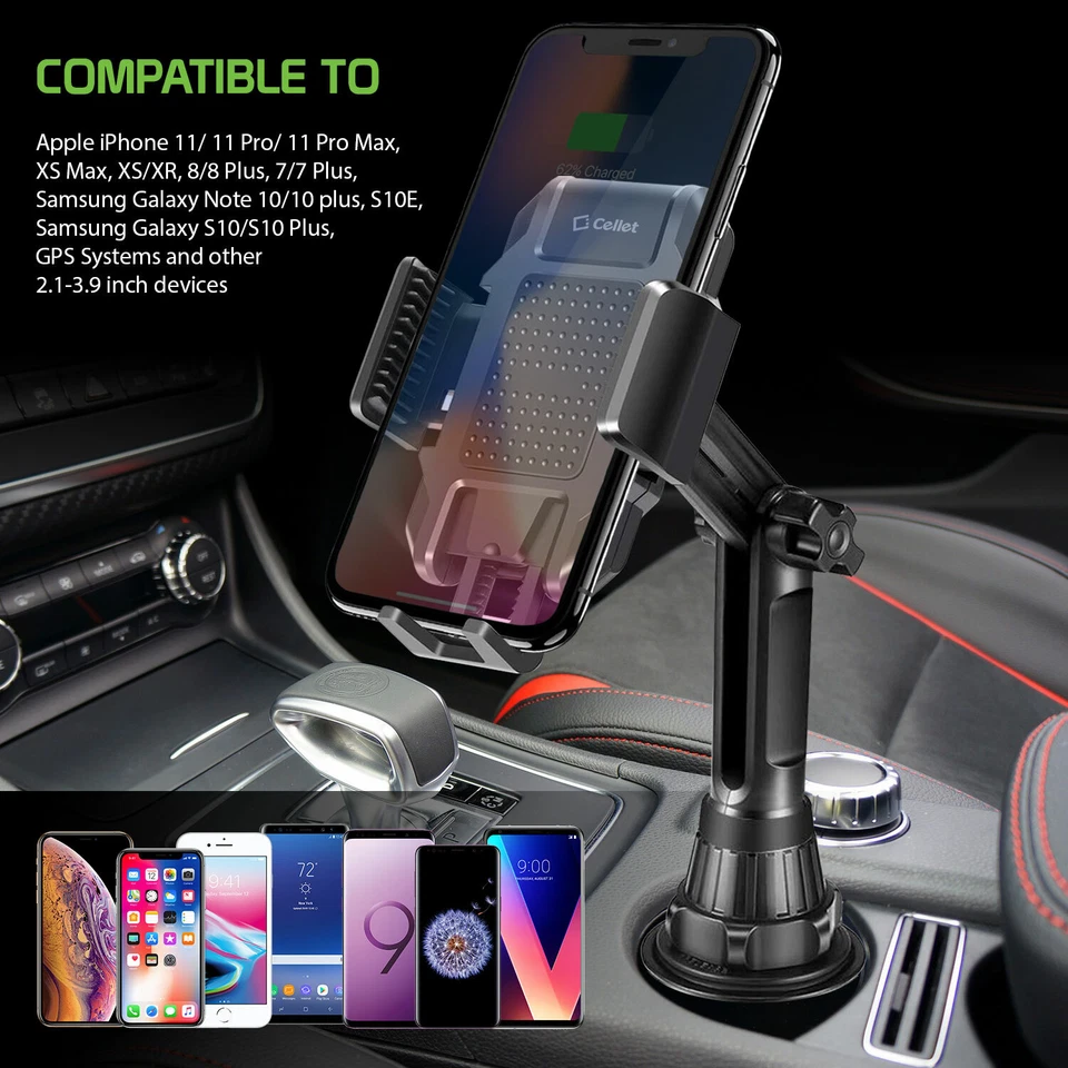 Cellet Car Cup Holder Phone Mount for Cell Phone Compatible with Apple & Samsung - Image 2 of 4
