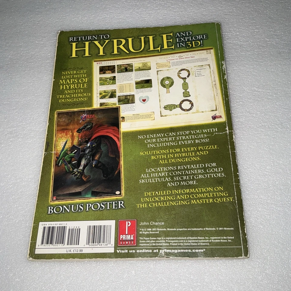 The Legend of Zelda Ocarina of Time 3D official game guide No Poster Gc Used - Image 3 of 4
