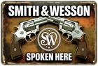 Vintage Revolver Gun Rights Western Metal Wall Sign Decor 8 x 12 in