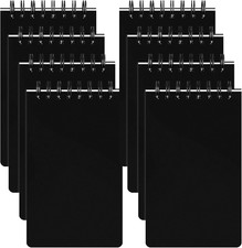 8 Pack 3x5 Mini Spiral Notepads 60 Sheets Lined Pocket Notebooks Black