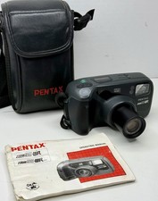 Vintage Pentax ZOOM 90-WR 35mm Film Camera Black Point  Shoot With Case  Book