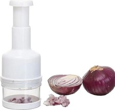 Manual Food Chopper Onion Vegetable Garlic Dicer Hand Pull Kitchen Cutter White