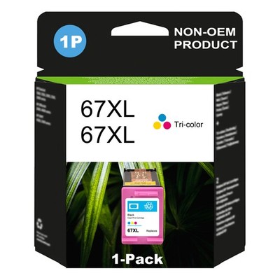 1PK 67XL Color Ink Cartridges for HP 67 Ink XL Deskjet 2700 2700e 4155e printer
