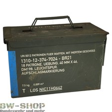 ORIGINAL BUNDESWEHR MUNITIONSKISTE KAL. 40 METALL BW AMMO BOX TRANSPORTKISTE