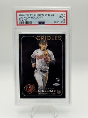 2024 Topps Chrome Update Sapphire Edition Jackson Holliday #97 Black 7/10 PSA 9