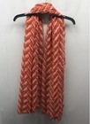 Tildon Women's Scarf Orange Red White Chevron Herringbone Print Lightweight OS — photo 2