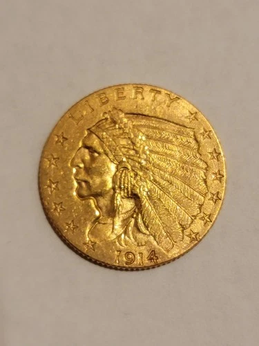 🌟SCARCE DATE 1914-D $2 1/2 Indian Head Gold Coin - NICE ORIGINAL SKIN !!  - RVZ