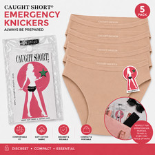 5PCS Caught Short! Women Emergency Knickers Nude Bikini Period Travel Underwear