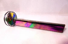 Vintage Handmade Kaleidoscope 3-Sided Iridescent Stained Glass Soldered 9.5 Inch