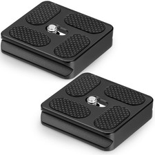 Frienda 2 Pieces Metal Quick Release Plate with 1/4''-20 Camera 40mm, Black