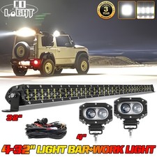 LED Light Bar 32 Zoll Arbeitsscheinwerfer + 4" Zusatzscheinwerfer Offroad Kabel