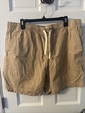 Men  s Old Navy Beige Linen Shorts 7  Inseam Size XL