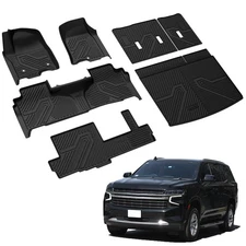 Floor Mats & Cargo Mat for Chevy Suburban 2021-2025 8-Seats Custom Floor Liners