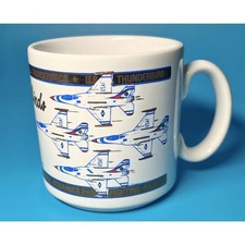 Rare Vintage US Thunderbirds F-16 Fighting Falcon General Dynamics Gold Foil MUG