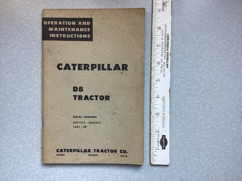 Caterpillar D8 Operation & Maintenance Manual Serial #2U21513-2U23537 13A1-UP