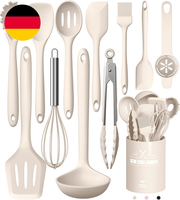 KüChenhelfer Set, 12-Teiliges Silikon Kochutensilien Kochbesteck Set, Hitzebestä