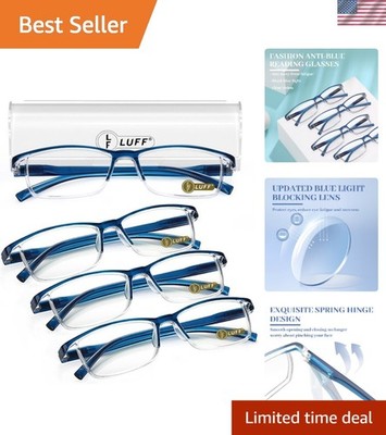 Ultra-Light 4-Pack Blue Light Reading Glasses - Comfortable 1.5X Magnification