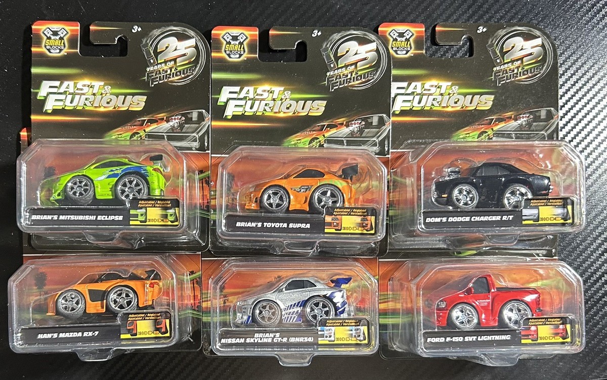 Jada Fast and Furious 25 years Small Blocks 1/43 Scale Set of 6