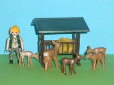 playmobil eine Futterraufe mit Rehen und Wildhüterin Wald Tierpark Konvolut 1