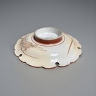 KUTANI Jspanese Ceramic Plate Round Scalloped Rim Red Gold White — photo 2