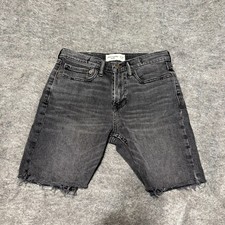 Abercrombie Boys Kids Denim Cut-Off Shorts Size 13/14 Charcoal Black