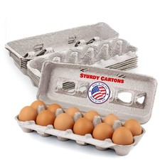 MT Products Blank Natural Pulp Egg Cartons Holds 12 Eggs - Pack of 5