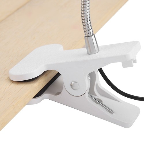 LED USB Schwanenhals Klemmleuchte silber warmes Licht - Bild 1 von 12